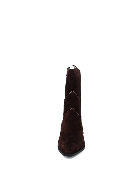 STIVALI TACCO BASSO IN CAMOSCIO STILE WESTERN DONNA MARRONE