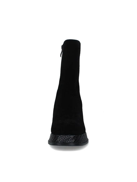 STIVALETTI TACCO ALTO CON DETTAGLI INTRECCIATI DONNA NERO