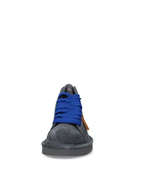SNEAKERS ALTE CON LACCI A CONTRASTO E DETTAGLIO POSTERIORE UOMO ANTRACITE