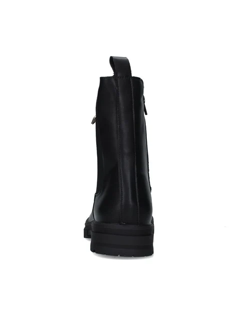 STIVALETTI TACCO BASSO CON ELASTICO LATERALE DONNA NERO