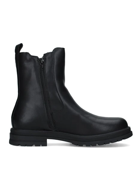 STIVALETTI TACCO BASSO CON ELASTICO LATERALE DONNA NERO