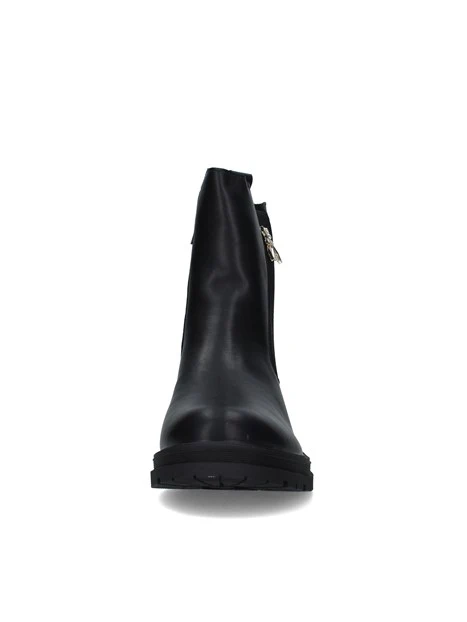 STIVALETTI TACCO BASSO CON ELASTICO LATERALE DONNA NERO