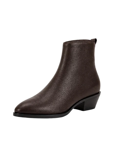 STIVALETTI TACCO BASSO 40705 DONNA MARRONE
