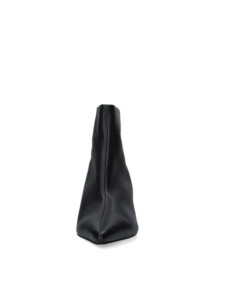 STIVALETTI TACCO BASSO E DORATO DONNA NERO