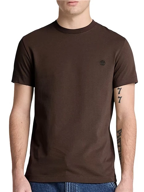 T-SHIRT MANICA CORTA SLIM FIT UOMO MARRONE