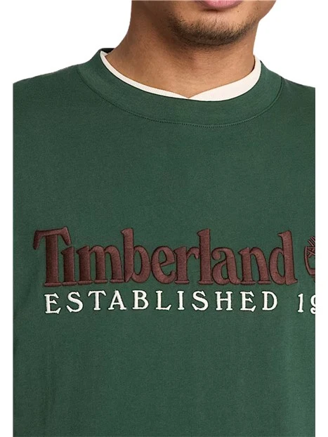 T-SHIRT MANICA CORTA LOGATA SUL PETTO UOMO VERDE