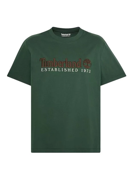 T-SHIRT MANICA CORTA LOGATA SUL PETTO UOMO VERDE