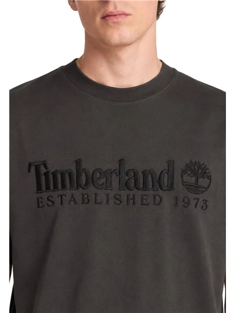 T-SHIRT MANICA CORTA LOGATA SUL PETTO UOMO MARRONE