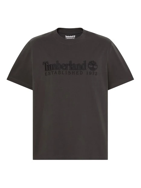 T-SHIRT MANICA CORTA LOGATA SUL PETTO UOMO MARRONE