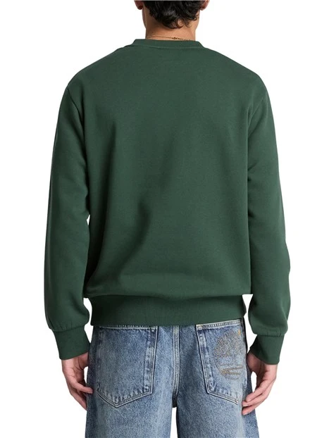 FELPA GIROCOLLO BASIC CON LOGO UOMO VERDE