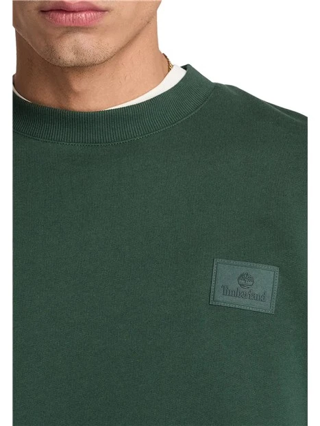 FELPA GIROCOLLO BASIC CON LOGO UOMO VERDE