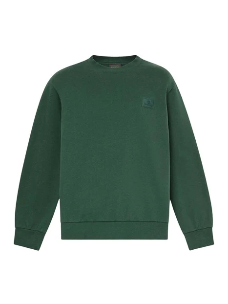 FELPA GIROCOLLO BASIC CON LOGO UOMO VERDE