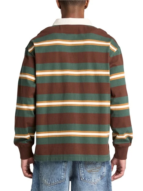 POLO MANICA LUNGA STILE RUGBY UOMO MARRONE