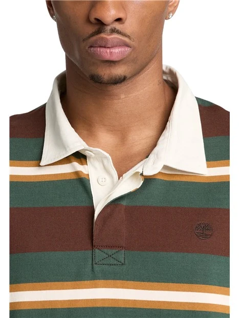 POLO MANICA LUNGA STILE RUGBY UOMO MARRONE
