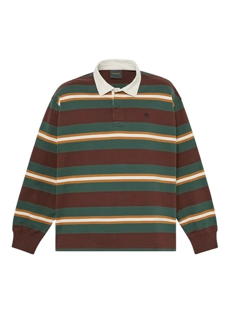 POLO MANICA LUNGA STILE RUGBY UOMO MARRONE