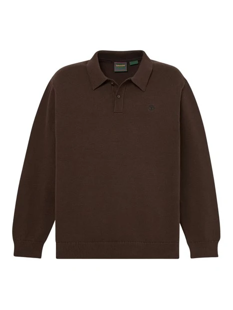 POLO MANICA LUNGA IN MAGLIA UOMO MARRONE