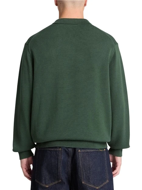 POLO MANICA LUNGA IN MAGLIA UOMO VERDE