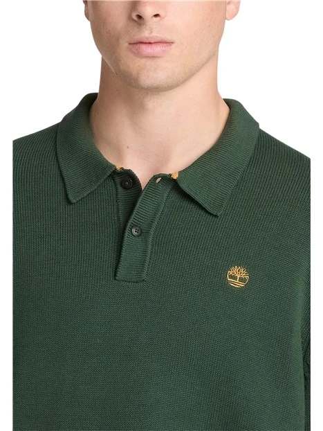 POLO MANICA LUNGA IN MAGLIA UOMO VERDE