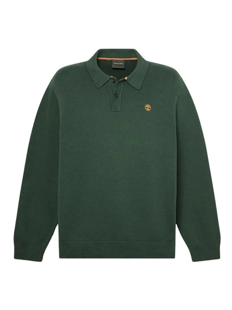 POLO MANICA LUNGA IN MAGLIA UOMO VERDE