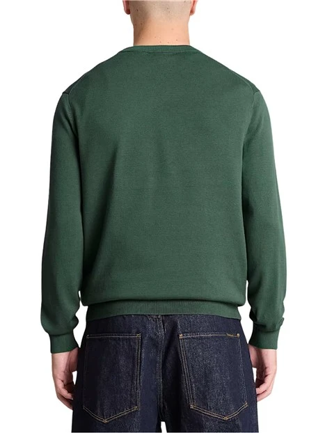 MAGLIA GIROCOLLO IN COTONE UOMO VERDE