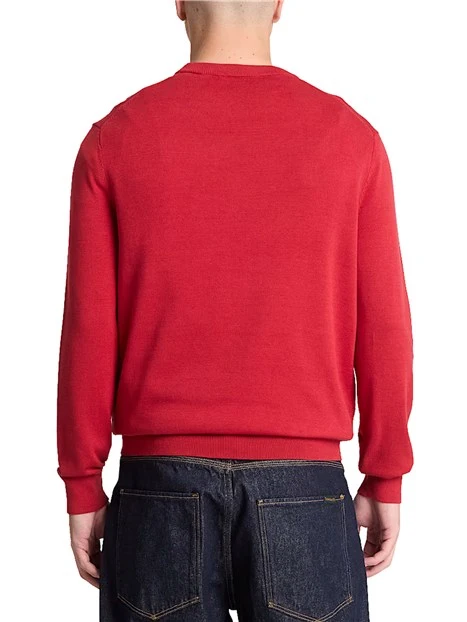 MAGLIA GIROCOLLO IN COTONE UOMO ROSSO