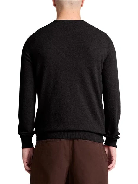 MAGLIA GIROCOLLO IN MISTO LANA MERINO UOMO NERO