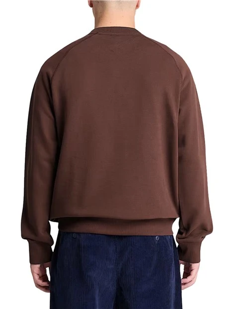 FELPA GIROCOLLO CON MANICHE RAGLAN UOMO MARRONE