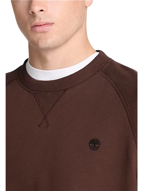 FELPA GIROCOLLO CON MANICHE RAGLAN UOMO MARRONE