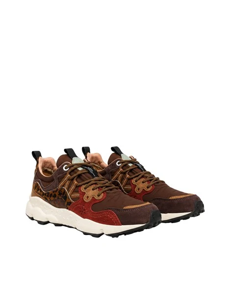 SNEAKERS PLATFORM SUOLA TRAIL LEOPARDATA DONNA MARRONE