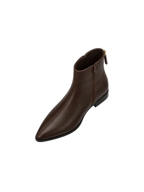 STIVALETTI TACCO BASSO A1221 DONNA MARRONE