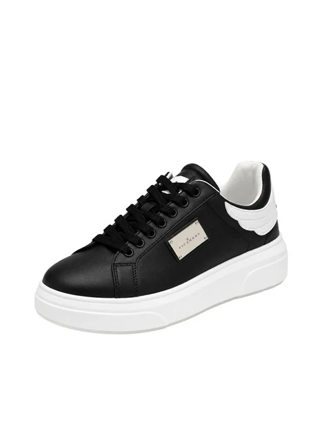 SNEAKERS PLATFORM CON PLACCA UOMO NERO