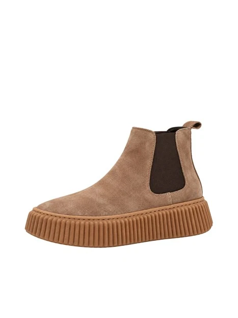STIVALETTI TACCO BASSO CHELSEA 999-RA DONNA TORTORA