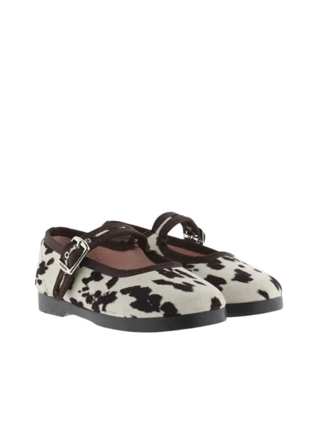 BALLERINE 1080117 STAMPA MUCCA BAMBINA MARRONE