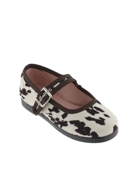 BALLERINE 1080117 STAMPA MUCCA BAMBINA MARRONE