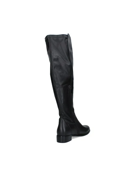 STIVALI TACCO BASSO CON GAMBALE ALTO E LINEA ESSENZIALE DONNA NERO
