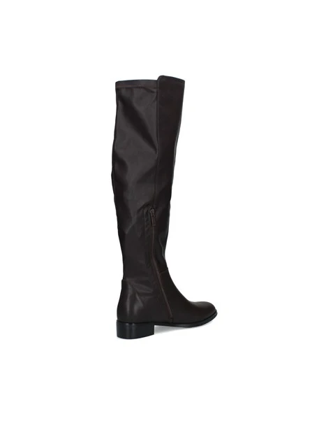 STIVALI TACCO BASSO CON GAMBALE ALTO E LINEA ESSENZIALE DONNA MARRONE
