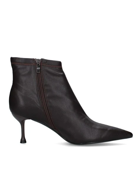 STIVALETTI TACCO ALTO CON PUNTA SLANCIATA DONNA MARRONE