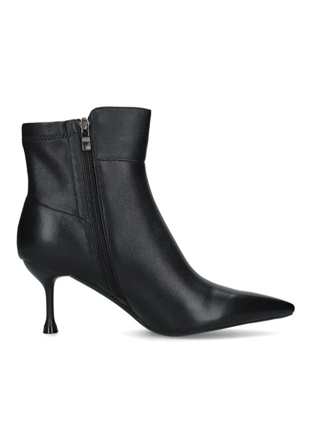 STIVALETTI TACCO ALTO CON TAGLIO ASIMMETRICO DONNA NERO