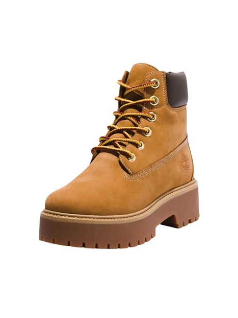 STIVALETTI TACCO ALTO IMPERMEABILI IN PELLE CON PLATEAU DONNA GIALLO