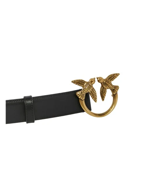 CINTURA IN PELLE CON FIBBIA LOVE BIRDS DONNA NERO
