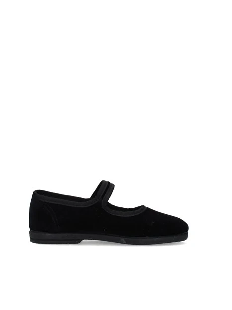BALLERINE CON CINTURINO SUL COLLO DEL PIEDE BAMBINA NERO