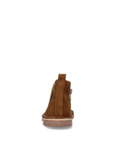 STIVALETTI CON INSERTO ELASTICO E ZIP BAMBINO MARRONE