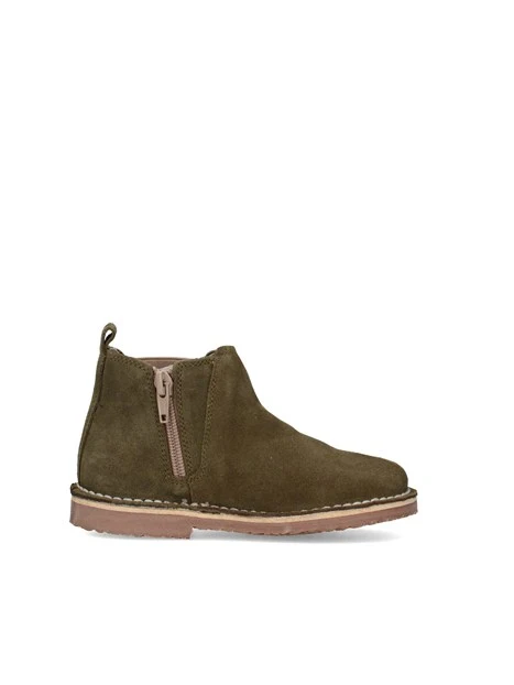 STIVALETTI CON INSERTO ELASTICO E ZIP BAMBINO VERDE