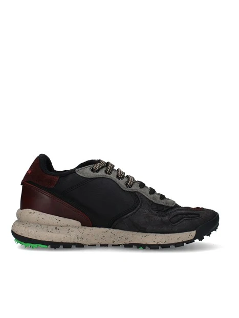 SNEAKERS BASSE CON INSERTI A CONTRASTO UOMO NERO