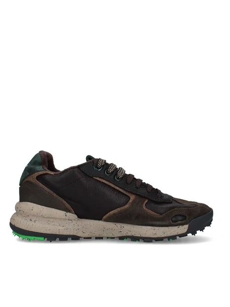 SNEAKERS BASSE CON PATCH LATERALE UOMO MARRONE