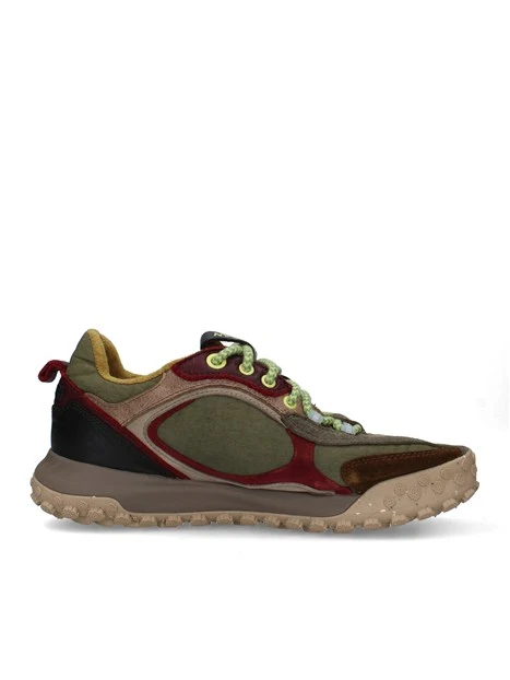 SNEAKERS BASSE CON LACCI TREKKING E SUOLA SCOLPITA UOMO VERDE