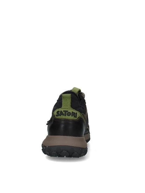 SNEAKERS BASSE CON LACCI TREKKING E SUOLA SCOLPITA UOMO NERO