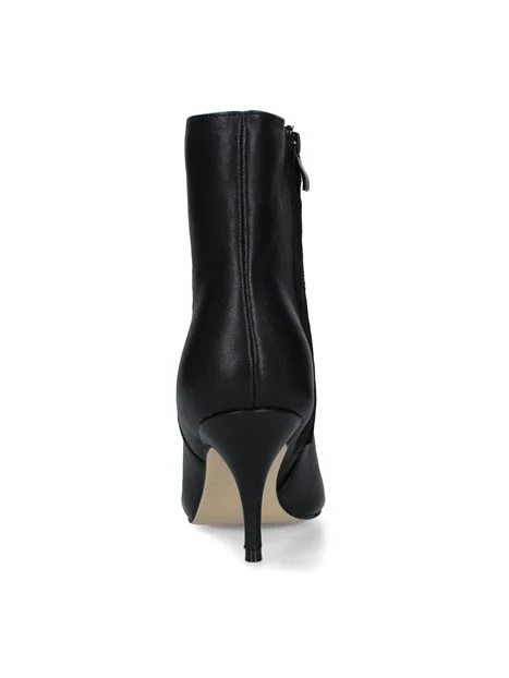 STIVALETTI TACCO ALTO IN PELLE CON PUNTA AFFUSOLATA DONNA NERO