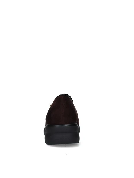MOCASSINI COMFORT IN CAMOSCIO CON FASCIA DECORATA DONNA MARRONE