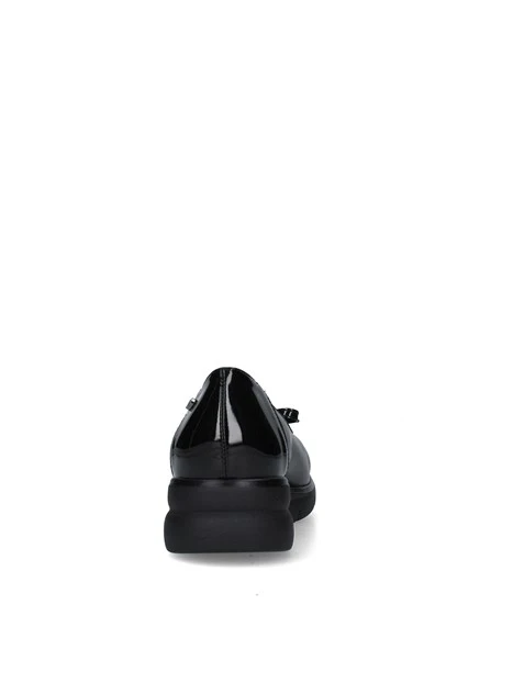 BALLERINE COMFORT IN PELLE CON FIOCCO DONNA NERO